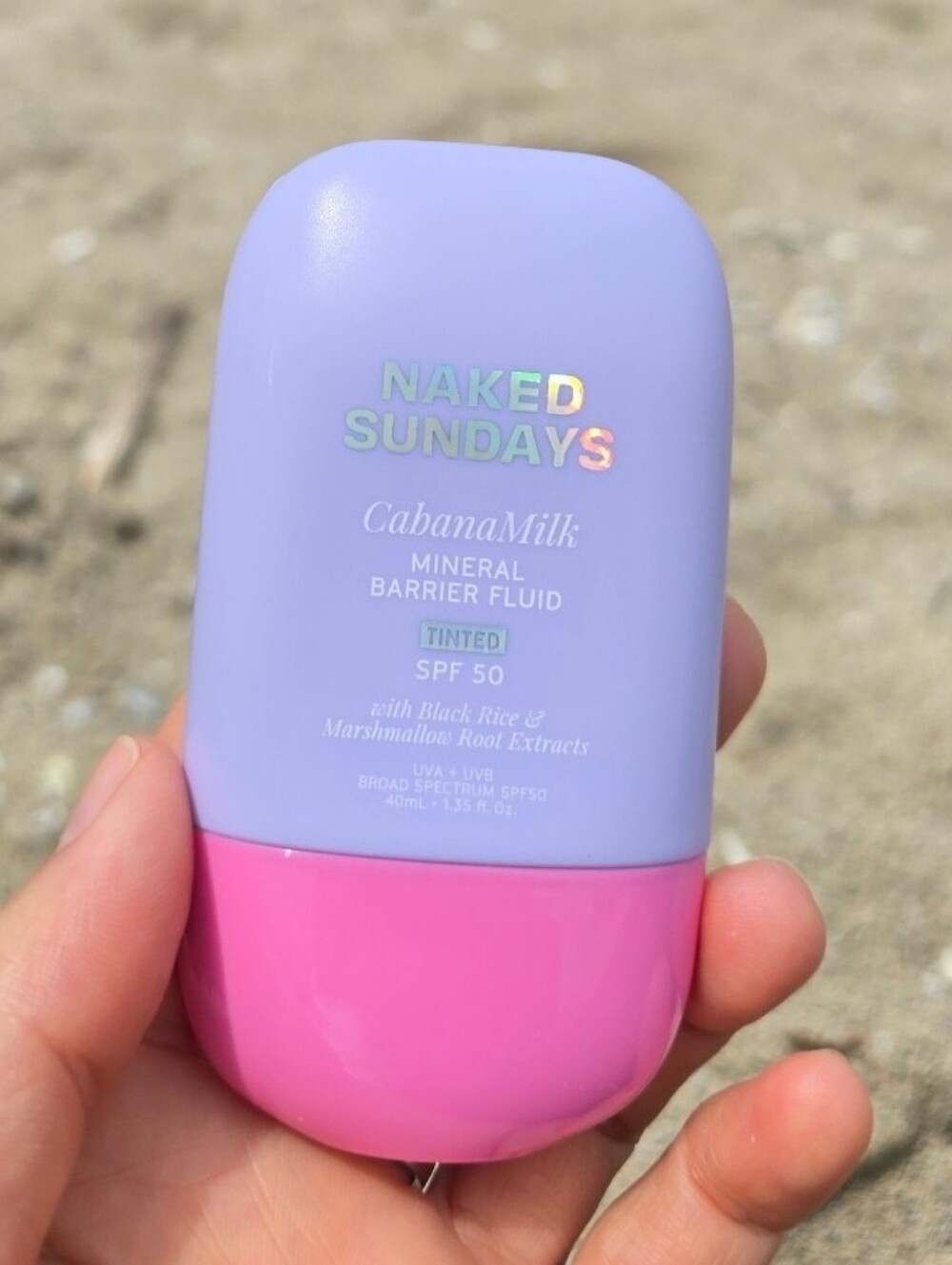 Naked Sundays CabanaMilk Mineral Barrier Fluid Tinted SPF 50 and Skincare sample